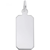 Sterling Silver Rectangle Dog Tag Charm